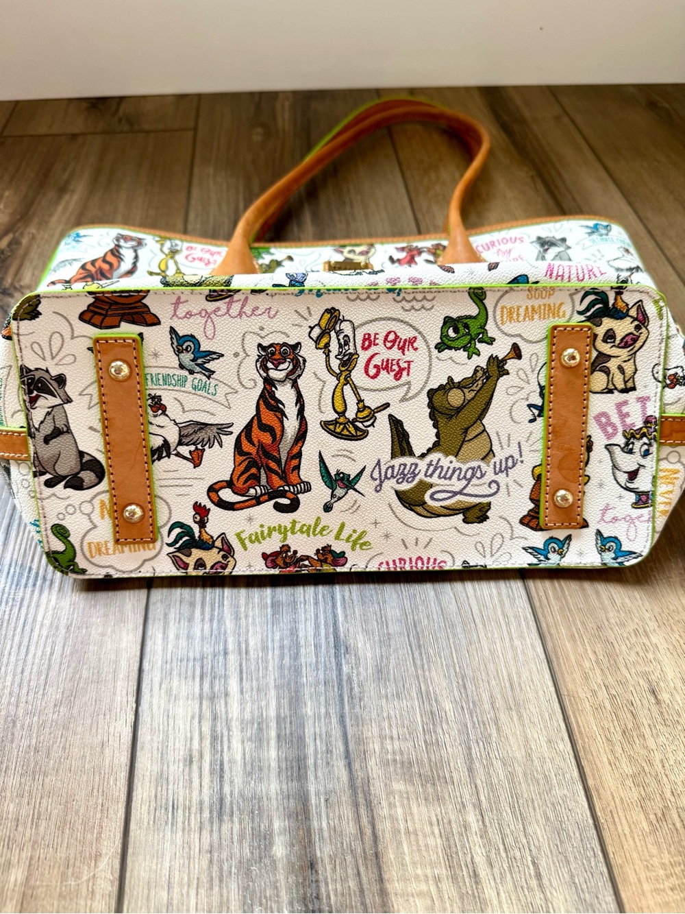 Disney Dooney & Bourke “Sidekicks” Tote Bag | EUC | Large Size | Cream/Green - Picture 6 of 15